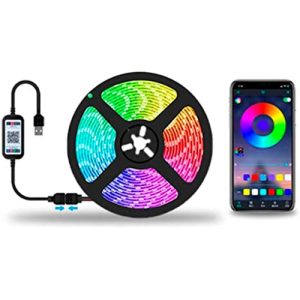 Cinta led 5mts 12v c/aplicación qr multicolor