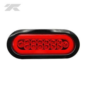 Faro Posterior Led 14 Ovalado Borde/Neón Rojo