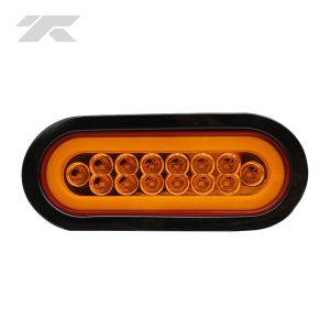 Faro Posterior Led 14 Ovalado Borde/Neón Ámbar