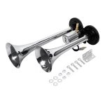 Claxon de Aire 12/24V 2 Cornetas Cromado