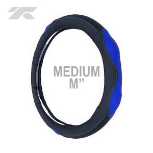 Cubre Volante Cuero M" Auto Black/Azul