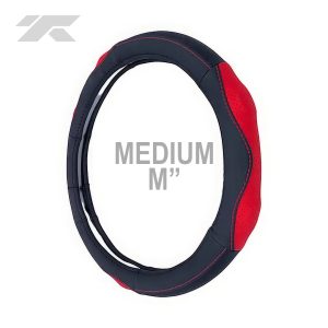 Cubre Volante Cuero M" Auto Black/Rojo