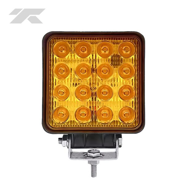 Faro Pirata Cuadrado 16-Led Ambar