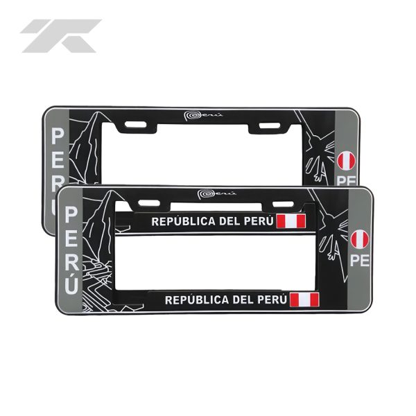 Porta Placa Modelo Europeo Machu Picchu Negro
